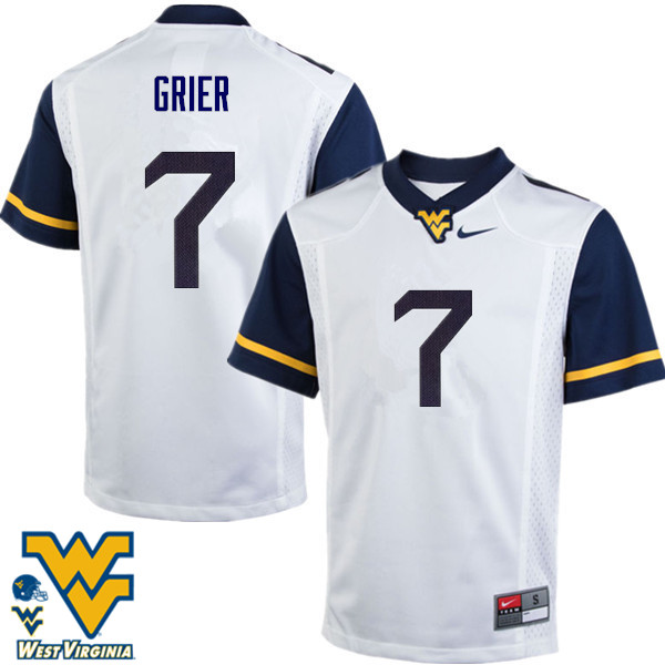NCAA Men's Will Grier West Virginia Mountaineers White #7 Nike Stitched Football College Authentic Jersey XD23G27YD